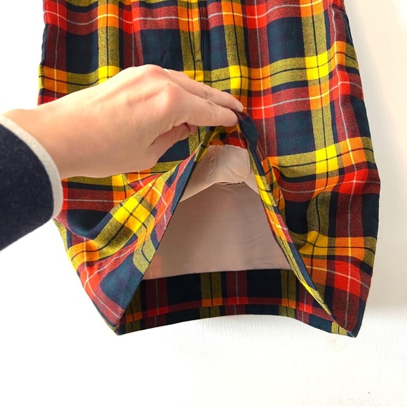 Clan Buchanan Tartan Pencil Skirt Wool Lined Vintage Hand Sewn Plaid Scottish - Picture 7 of 8